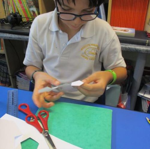Creating nets for 3D shapes - yes we are getting our Christmas advent calendar ready!